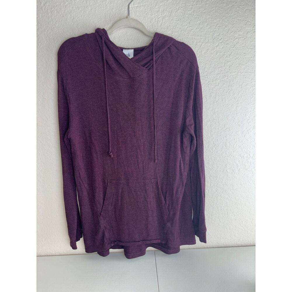 Cabi Burgundy / Plum Tunic Length Hype Hoodie with Kangaroo Pockets Size Small